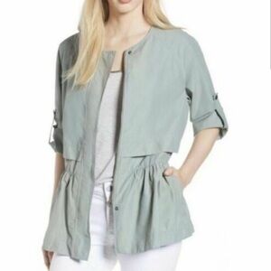 Caslon Peplum Utility Jacket Small